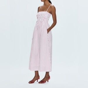PISTOLA BIANCA SHIRRED BODICE DRESS - RUBY STRIPE